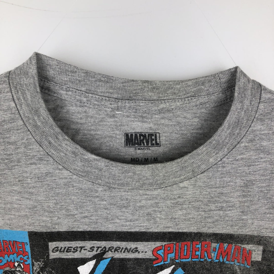 Marvel Spider-Man Venom Character Print T-Shirt, Men's Size M (approx.) cotton gray type Vintage Second Hand