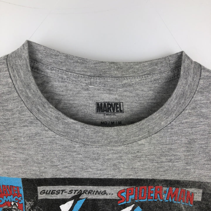 Marvel Spider-Man Venom Character Print T-Shirt, Men's Size M (approx.) cotton gray type Vintage Second Hand