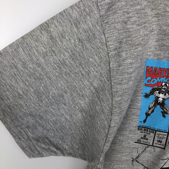 Marvel Spider-Man Venom Character Print T-Shirt, Men's Size M (approx.) cotton gray type Vintage Second Hand
