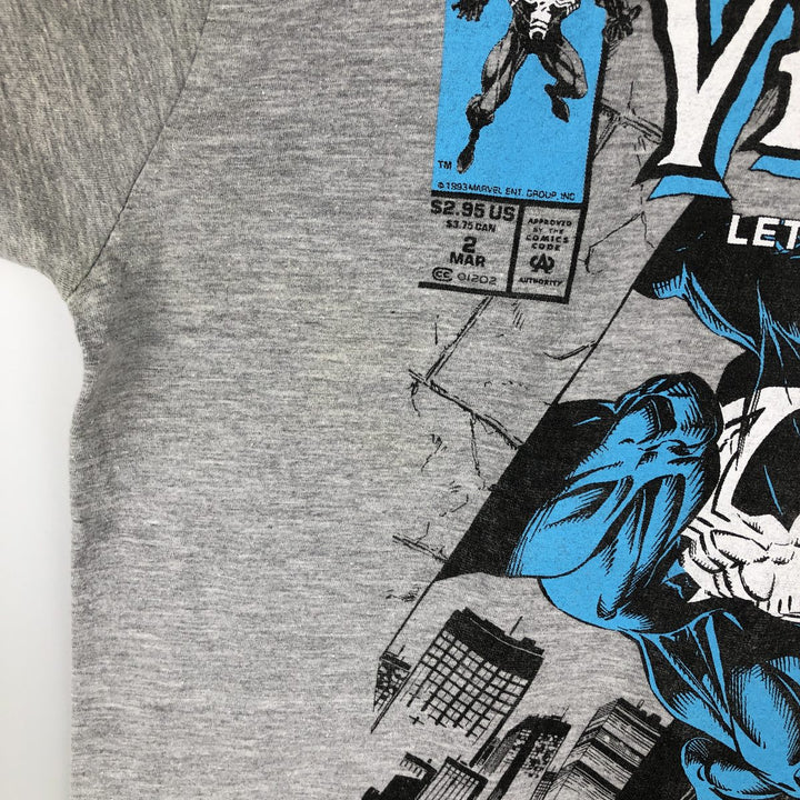 Marvel Spider-Man Venom Character Print T-Shirt, Men's Size M (approx.) cotton gray type Vintage Second Hand