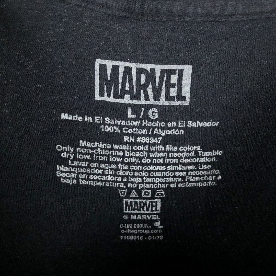 Marvel VENOM Character Print T-Shirt, Men's L size cotton black type Vintage Second Hand