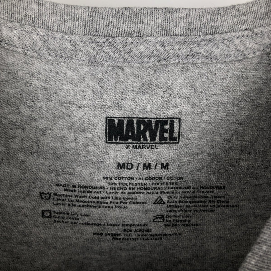 Marvel Spider-Man character print T-shirt, men's size M cotton gray type Vintage Second Hand