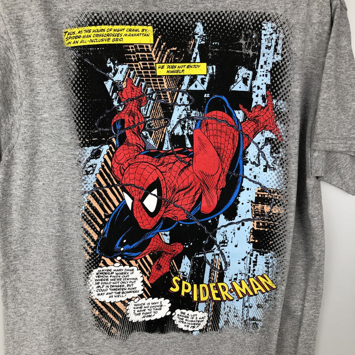 Marvel Spider-Man character print T-shirt, men's size M cotton gray type Vintage Second Hand