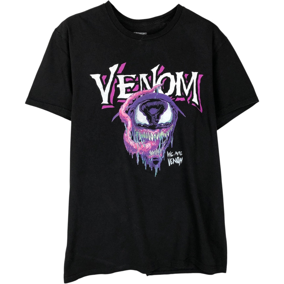 Marvel VENOM Character Print T-Shirt, Men's M cotton black type Vintage Second Hand