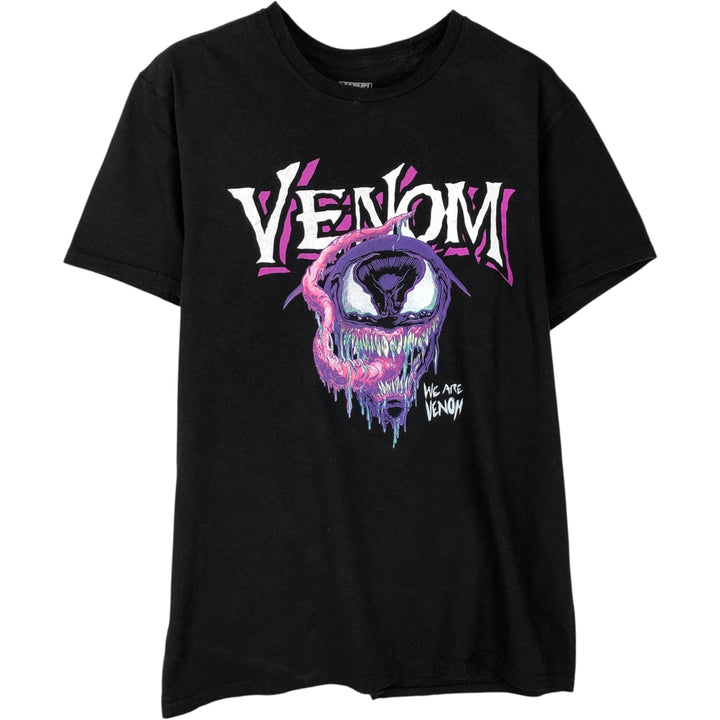 Marvel VENOM Character Print T-Shirt, Men's M cotton black type Vintage Second Hand