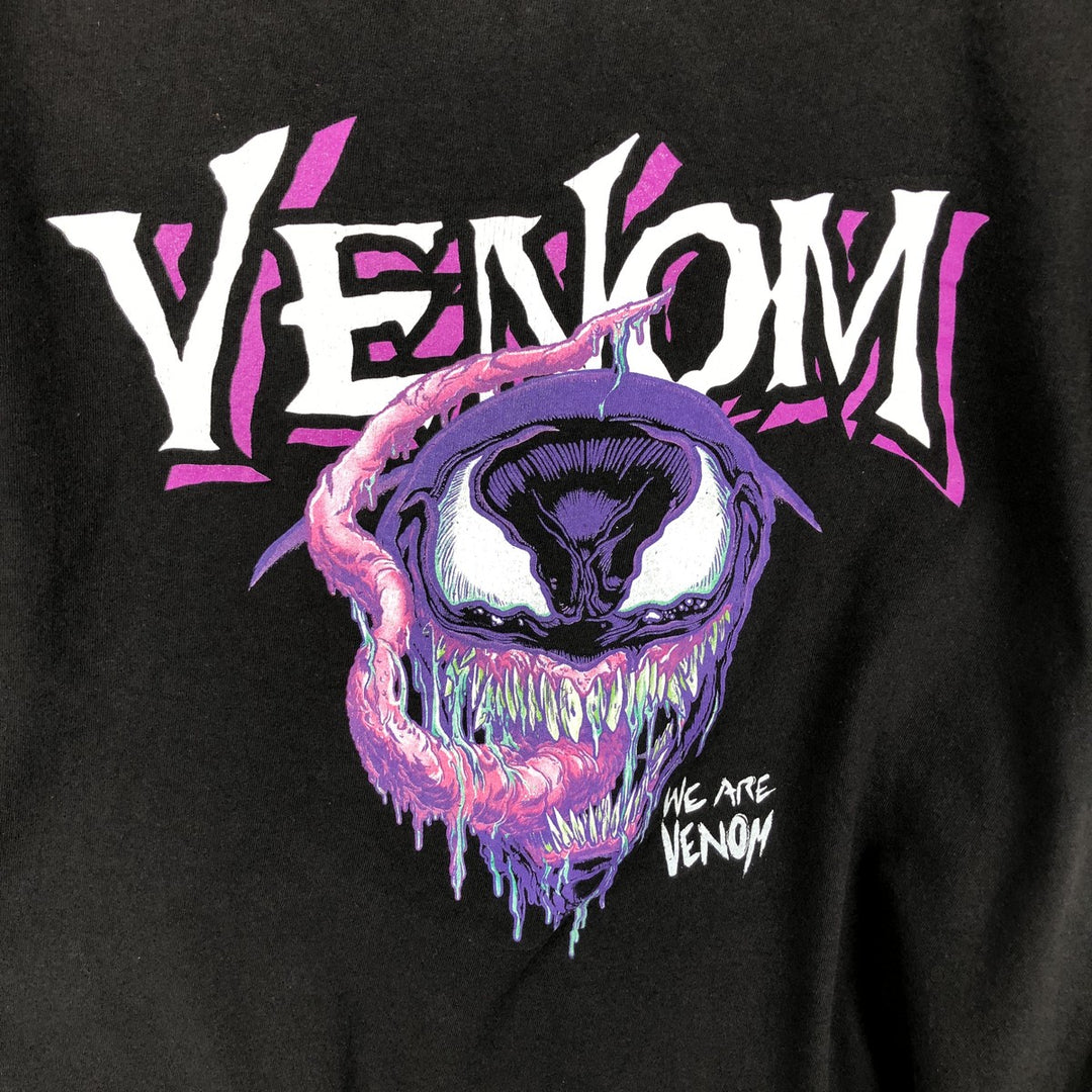 Marvel VENOM Character Print T-Shirt, Men's M cotton black type Vintage Second Hand