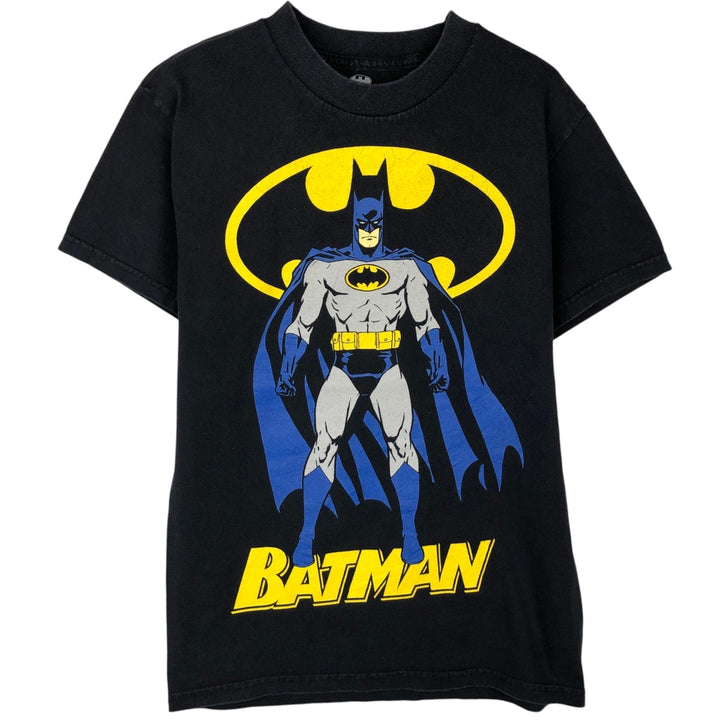 BATMAN character print T-shirt, made in USA, men's size S. cotton black type Vintage Second Hand