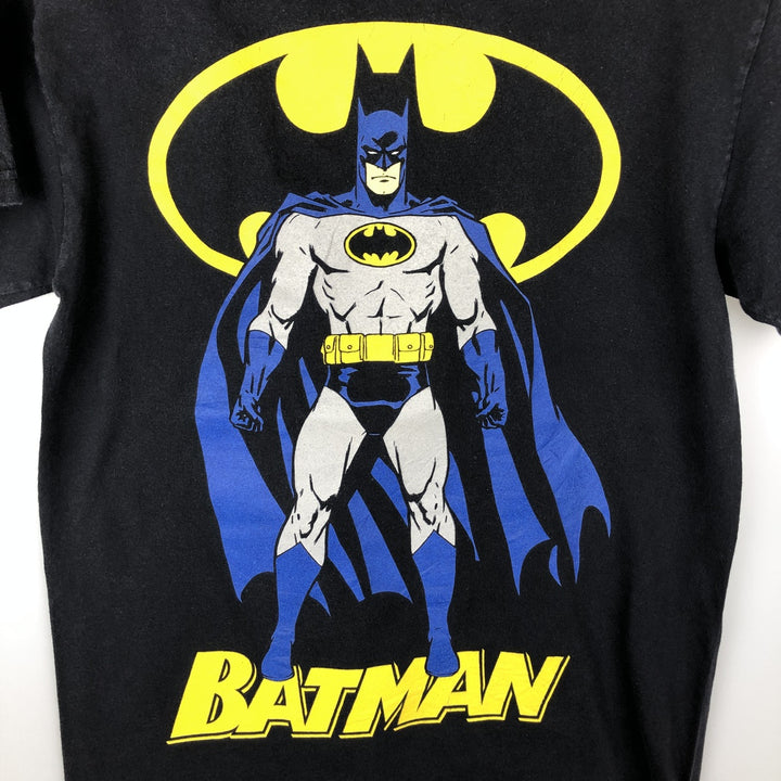 BATMAN character print T-shirt, made in USA, men's size S. cotton black type Vintage Second Hand