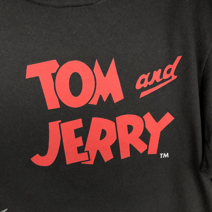 TOM and JERRY Tom and Jerry character print T-shirt, men's size L cotton black type Vintage Second Hand