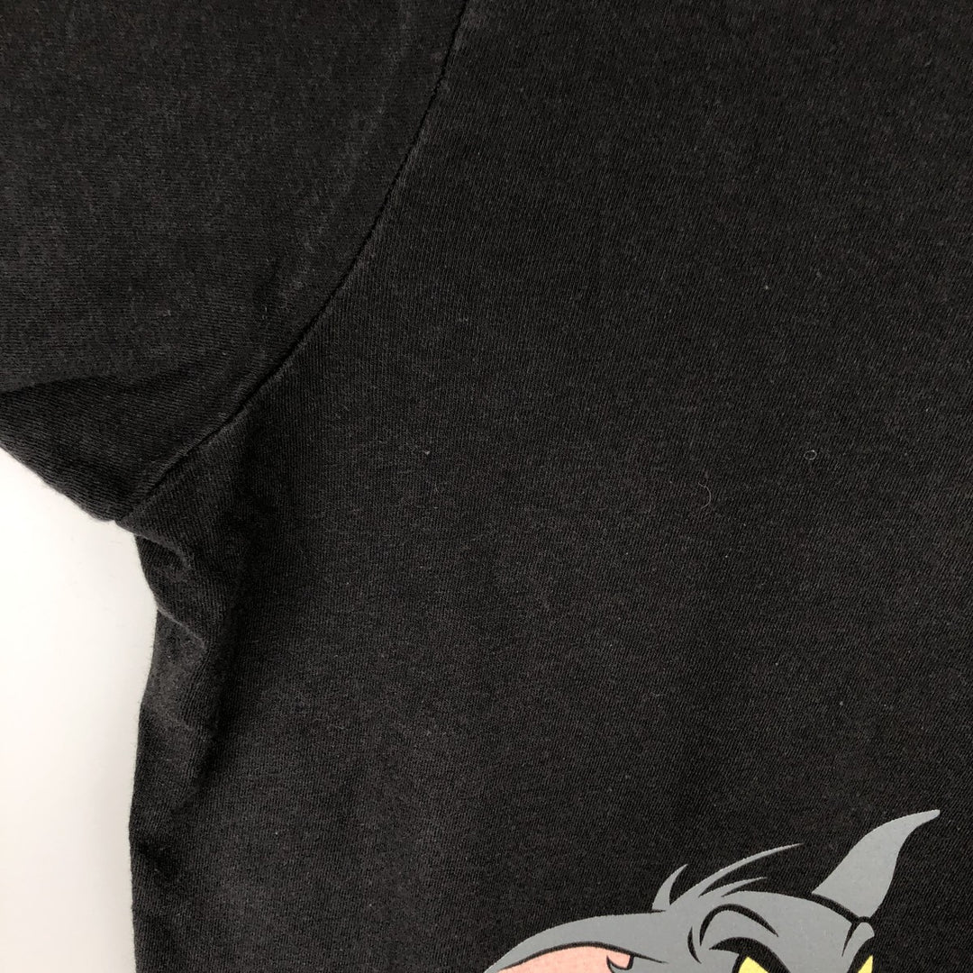 TOM and JERRY Tom and Jerry character print T-shirt, men's size L cotton black type Vintage Second Hand