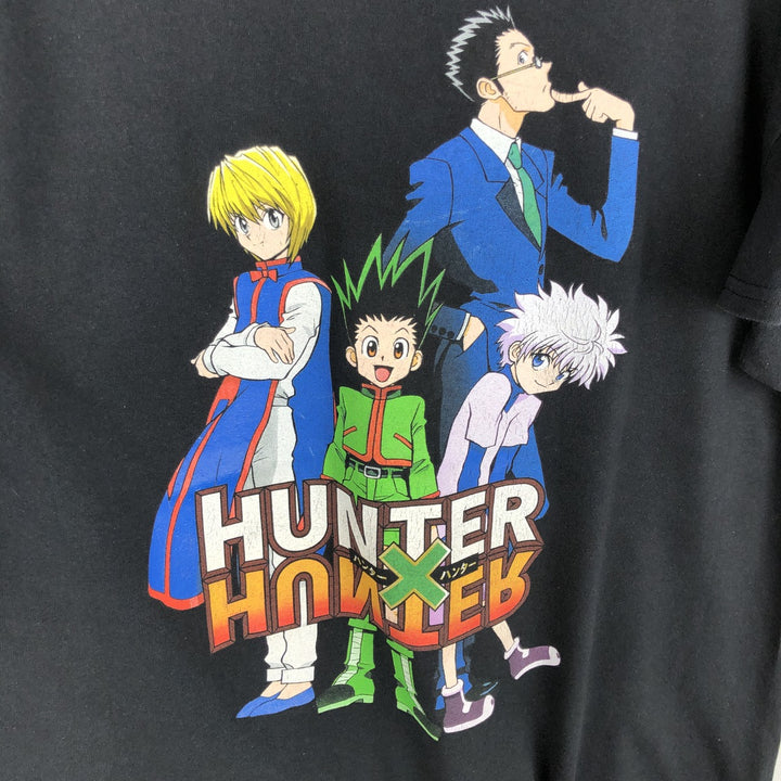 HUNTERxHUNTER Anime Character Print T-Shirt, Men's Size L cotton black type Vintage Second Hand