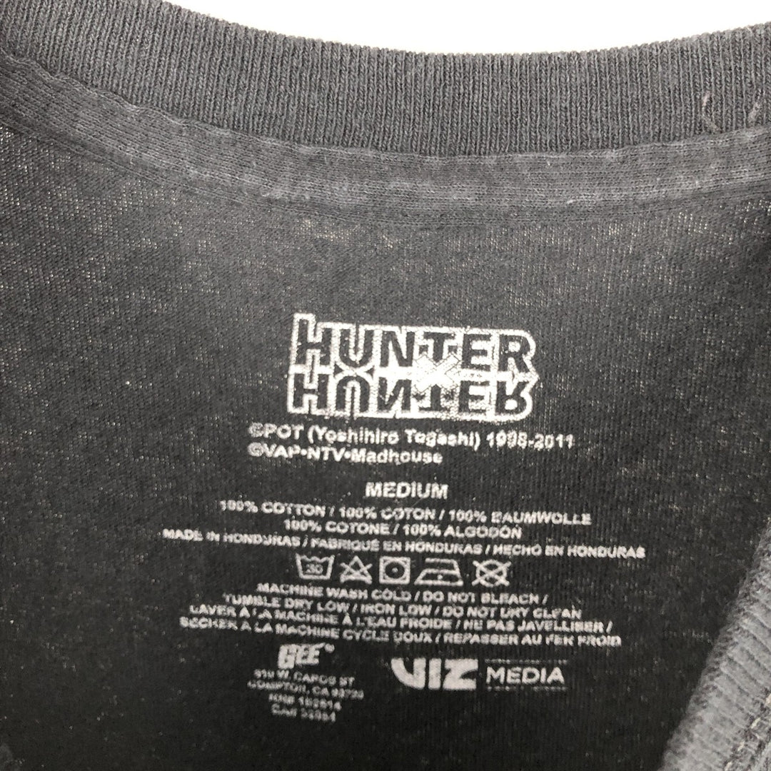 HUNTERxHUNTER Character Print T-Shirt (Men's Size M) cotton black type Vintage Second Hand