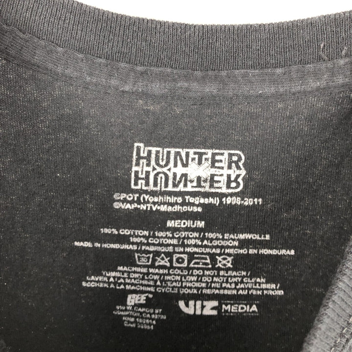 HUNTERxHUNTER Character Print T-Shirt (Men's Size M) cotton black type Vintage Second Hand