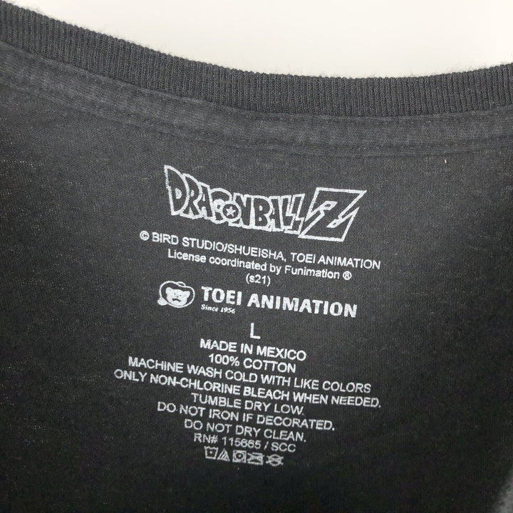 Dragon Ball Z Son Goku Anime Character Print T-Shirt, Men's Size L cotton black type Vintage Second Hand