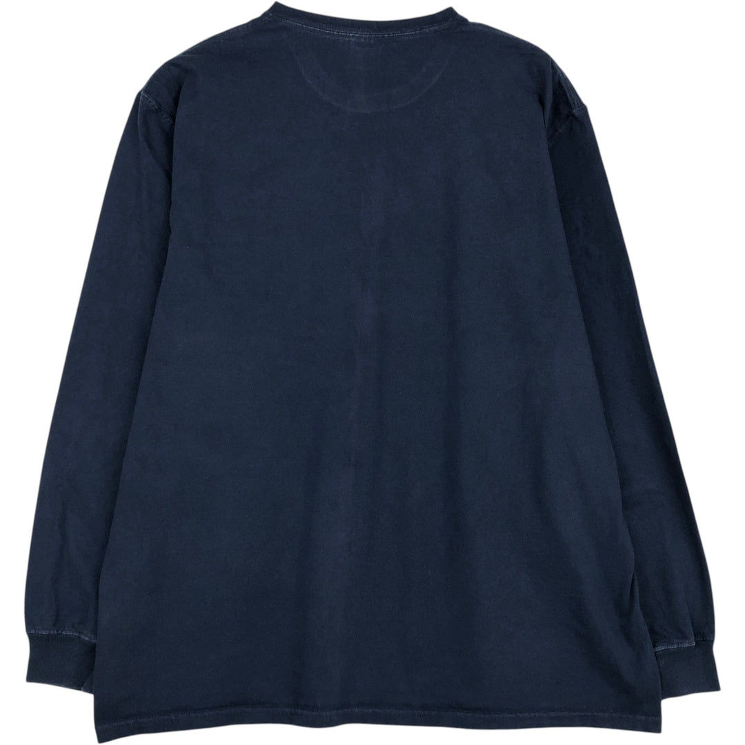 Carhartt Solid Pocket Long T-Shirt, Men's Size L cotton navy blue type Vintage Second Hand
