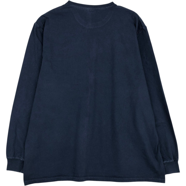 Carhartt Solid Pocket Long T-Shirt, Men's Size L cotton navy blue type Vintage Second Hand