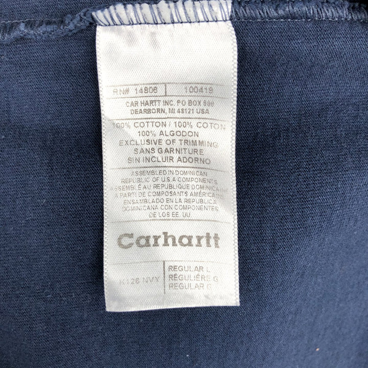 Carhartt Solid Pocket Long T-Shirt, Men's Size L cotton navy blue type Vintage Second Hand
