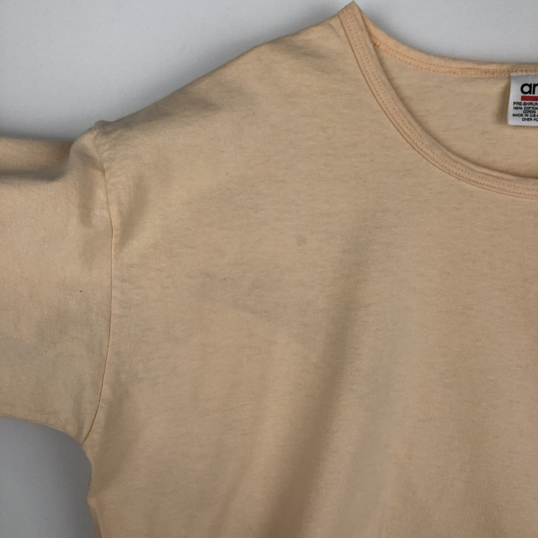 90'S Anvil Long-Sleeve T-Shirt, Made in USA, Men's XL (approx.), Vintage cotton pink type Vintage Second Hand