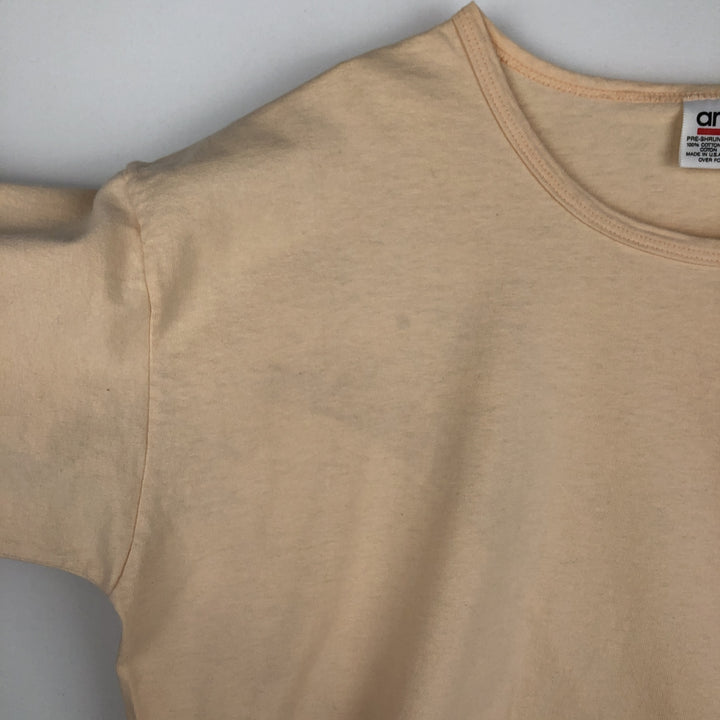 90'S Anvil Long-Sleeve T-Shirt, Made in USA, Men's XL (approx.), Vintage cotton pink type Vintage Second Hand