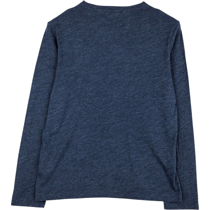 Banana Republic Henley Neck Long T-Shirt, Men's Size M cotton navy blue type Vintage Second Hand