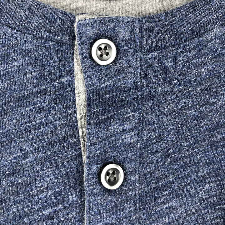 Banana Republic Henley Neck Long T-Shirt, Men's Size M cotton navy blue type Vintage Second Hand