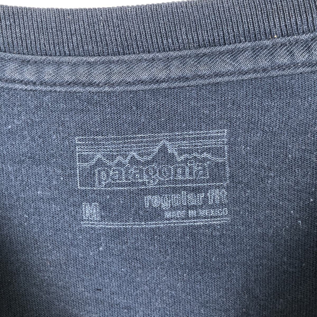 Patagonia regular fit 38930FA16 Long-sleeved T-shirt (Men's size M equivalent) cotton navy blue type Vintage Second Hand