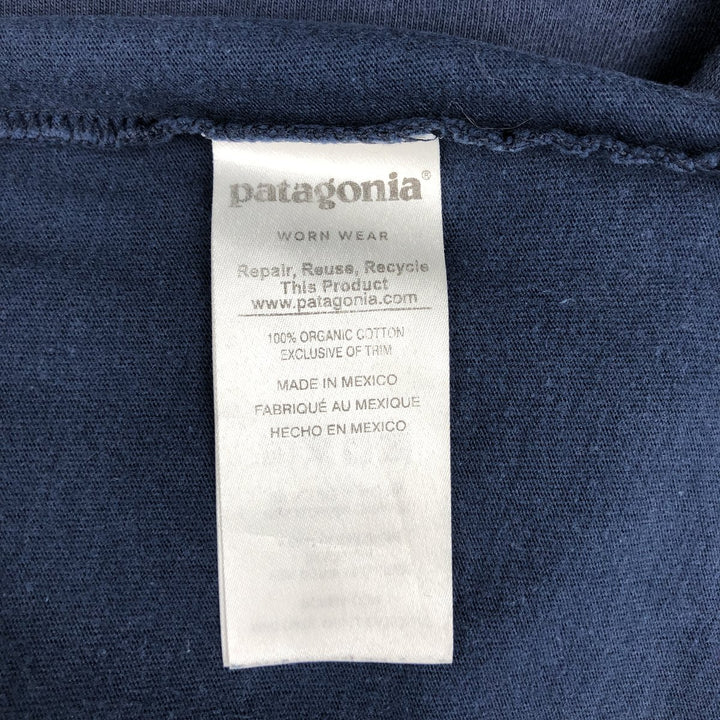 Patagonia regular fit 38930FA16 Long-sleeved T-shirt (Men's size M equivalent) cotton navy blue type Vintage Second Hand