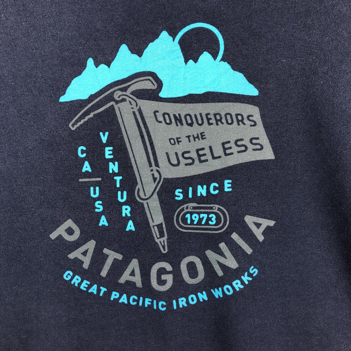 Patagonia regular fit 38930FA16 Long-sleeved T-shirt (Men's size M equivalent) cotton navy blue type Vintage Second Hand