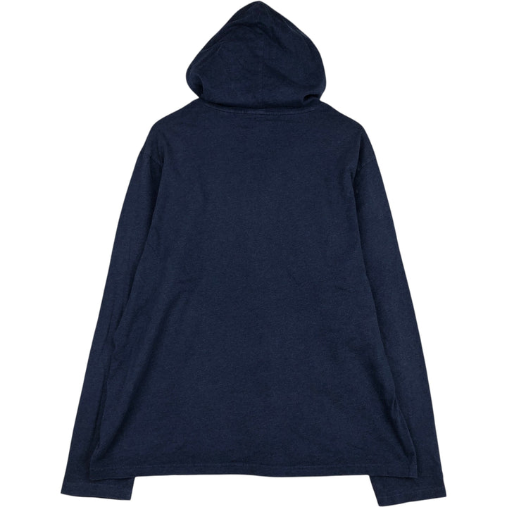 Ralph Lauren POLO RALPH LAUREN hooded long-sleeved T-shirt, men's size XL unclear navy blue type Vintage Second Hand
