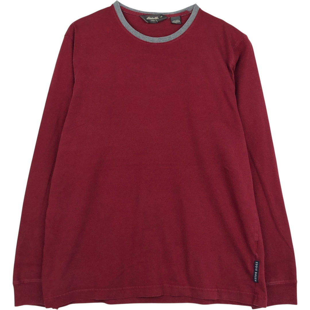 Eddie Bauer long-sleeved T-shirt, men's size L cotton red type Vintage Second Hand