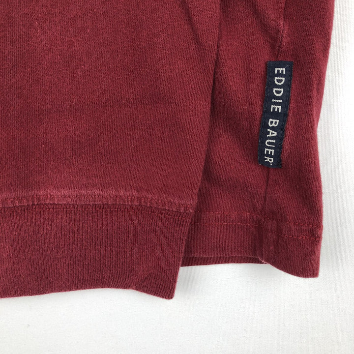 Eddie Bauer long-sleeved T-shirt, men's size L cotton red type Vintage Second Hand