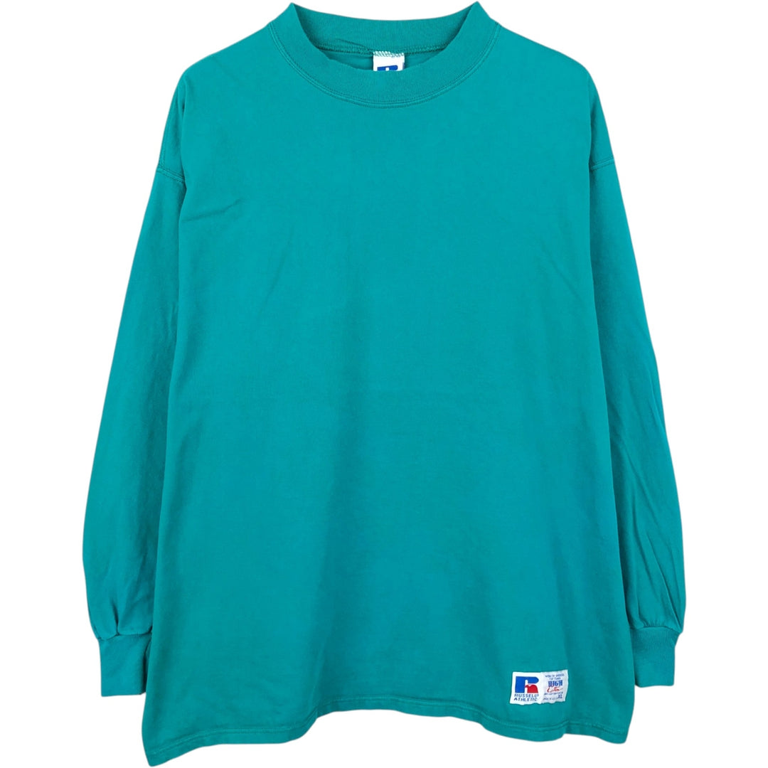 90'S Russell Long Sleeve T-Shirt Made in USA Men's XL Vintage cotton green type Vintage Second Hand