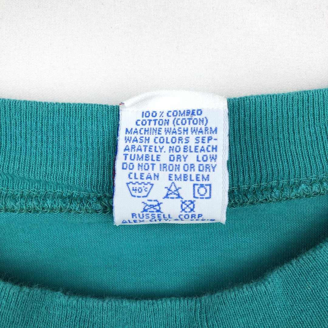 90'S Russell Long Sleeve T-Shirt Made in USA Men's XL Vintage cotton green type Vintage Second Hand