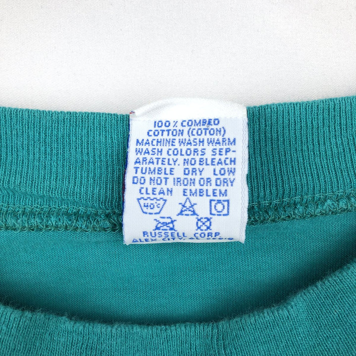 90'S Russell Long Sleeve T-Shirt Made in USA Men's XL Vintage cotton green type Vintage Second Hand