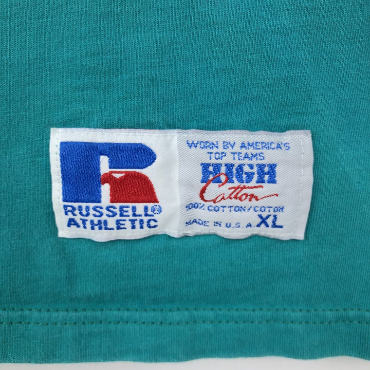 90'S Russell Long Sleeve T-Shirt Made in USA Men's XL Vintage cotton green type Vintage Second Hand