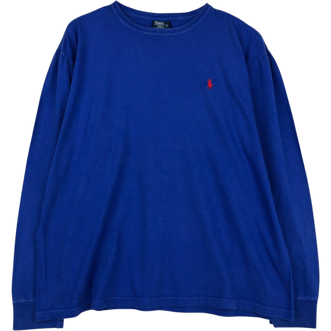 Ralph Lauren POLO by Ralph Lauren long-sleeved T-shirt, men's size M cotton blue type Vintage Second Hand