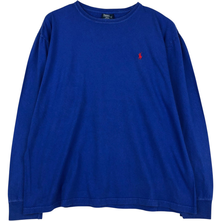 Ralph Lauren POLO by Ralph Lauren long-sleeved T-shirt, men's size M cotton blue type Vintage Second Hand