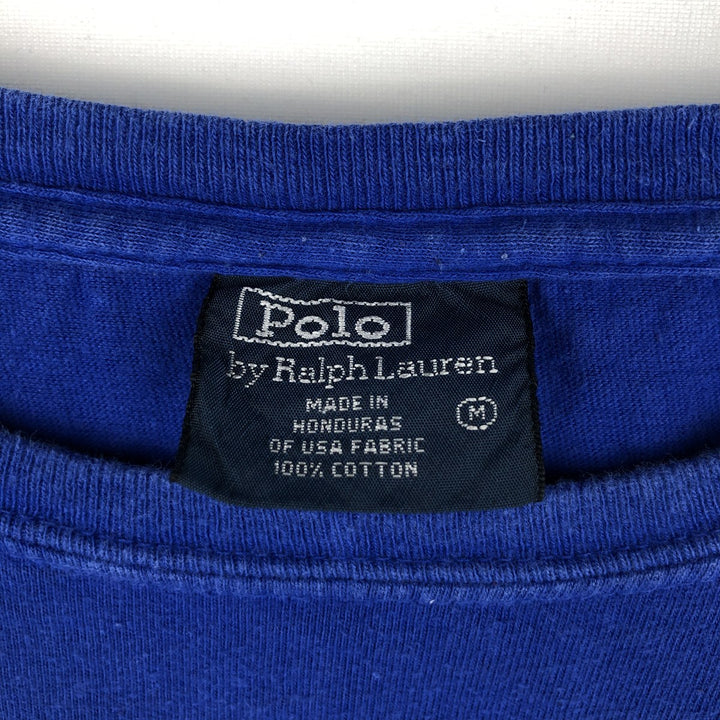 Ralph Lauren POLO by Ralph Lauren long-sleeved T-shirt, men's size M cotton blue type Vintage Second Hand