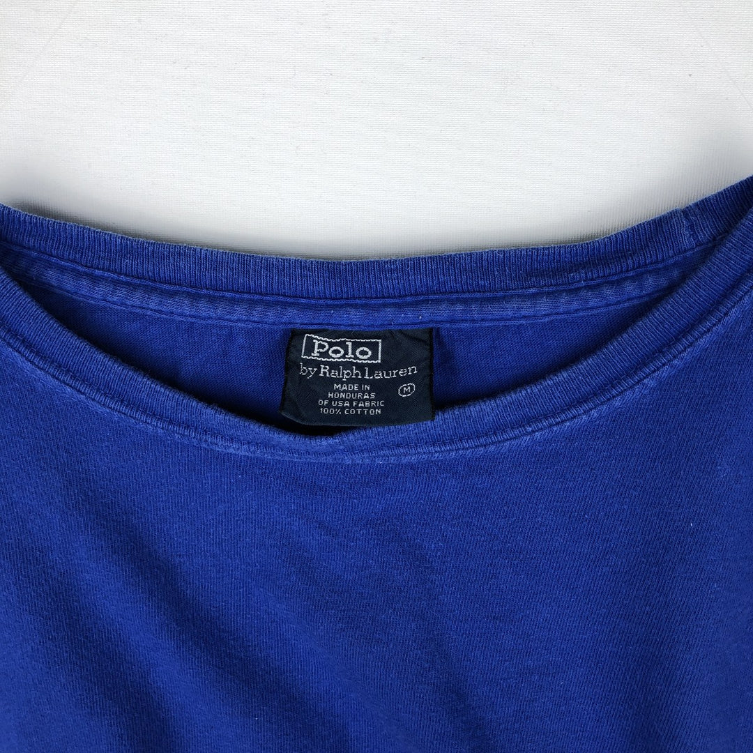 Ralph Lauren POLO by Ralph Lauren long-sleeved T-shirt, men's size M cotton blue type Vintage Second Hand