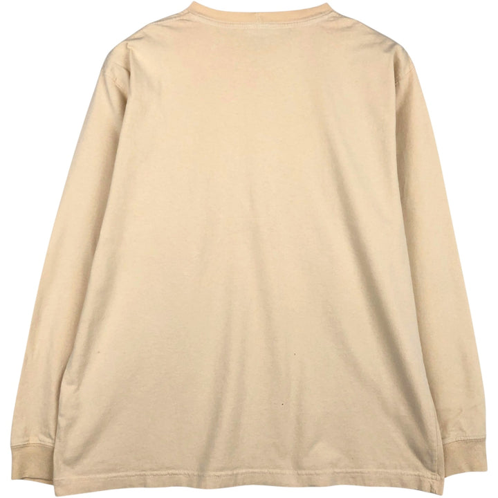 Carhartt Solid Pocket Long T-Shirt, Men's Size L cotton unbleached Vintage Second Hand