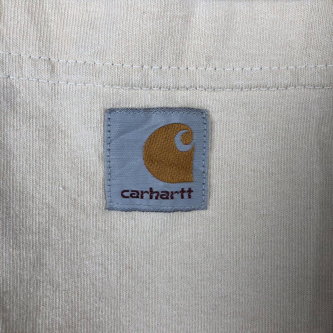 Carhartt Solid Pocket Long T-Shirt, Men's Size L cotton unbleached Vintage Second Hand