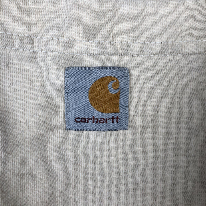 Carhartt Solid Pocket Long T-Shirt, Men's Size L cotton unbleached Vintage Second Hand