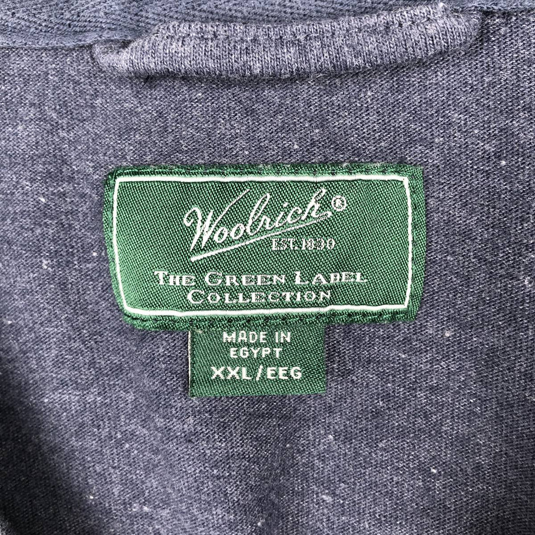 2000'S Woolrich plain pocket long-sleeved T-shirt, men's size XXL equivalent. cotton navy blue type Vintage Second Hand