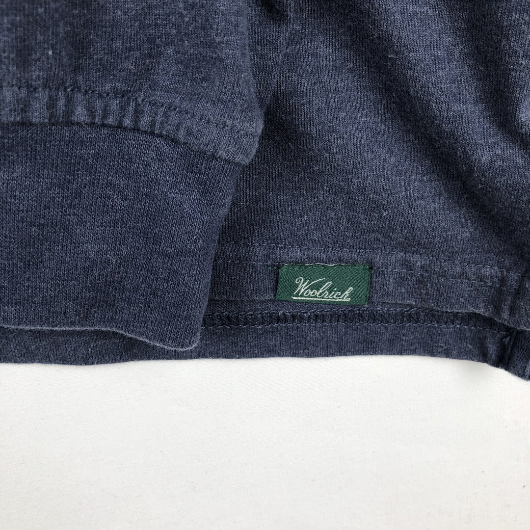 2000'S Woolrich plain pocket long-sleeved T-shirt, men's size XXL equivalent. cotton navy blue type Vintage Second Hand
