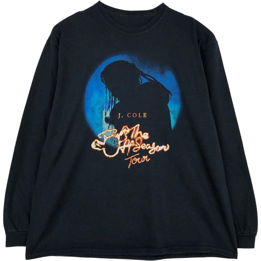 J.Cole Long-Sleeve Wrap T-Shirt (Men's XL equivalent) unclear black type Vintage Second Hand