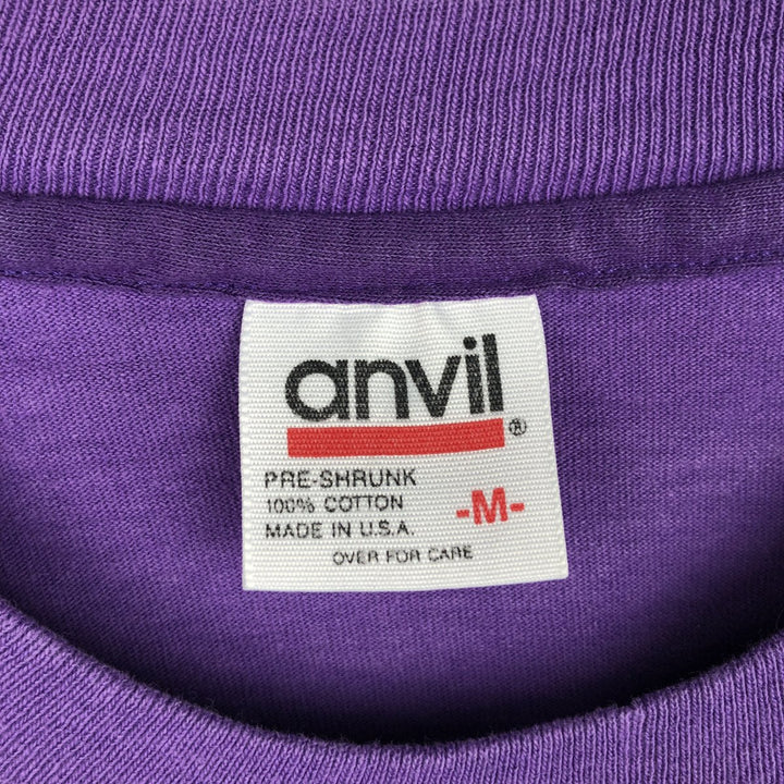 90'S Anvil Long-Sleeve T-Shirt, Made in USA, Men's Size M (Equivalent), Vintage cotton purple type Vintage Second Hand