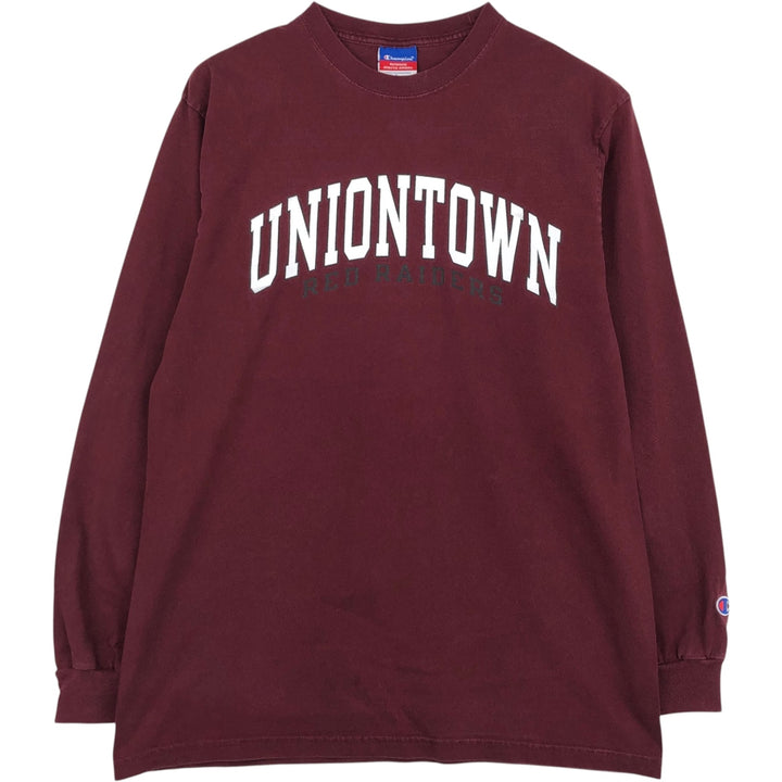 2000'S Champion Long-Sleeve T-Shirt (Men's Size L) unclear wine-red Vintage Second Hand