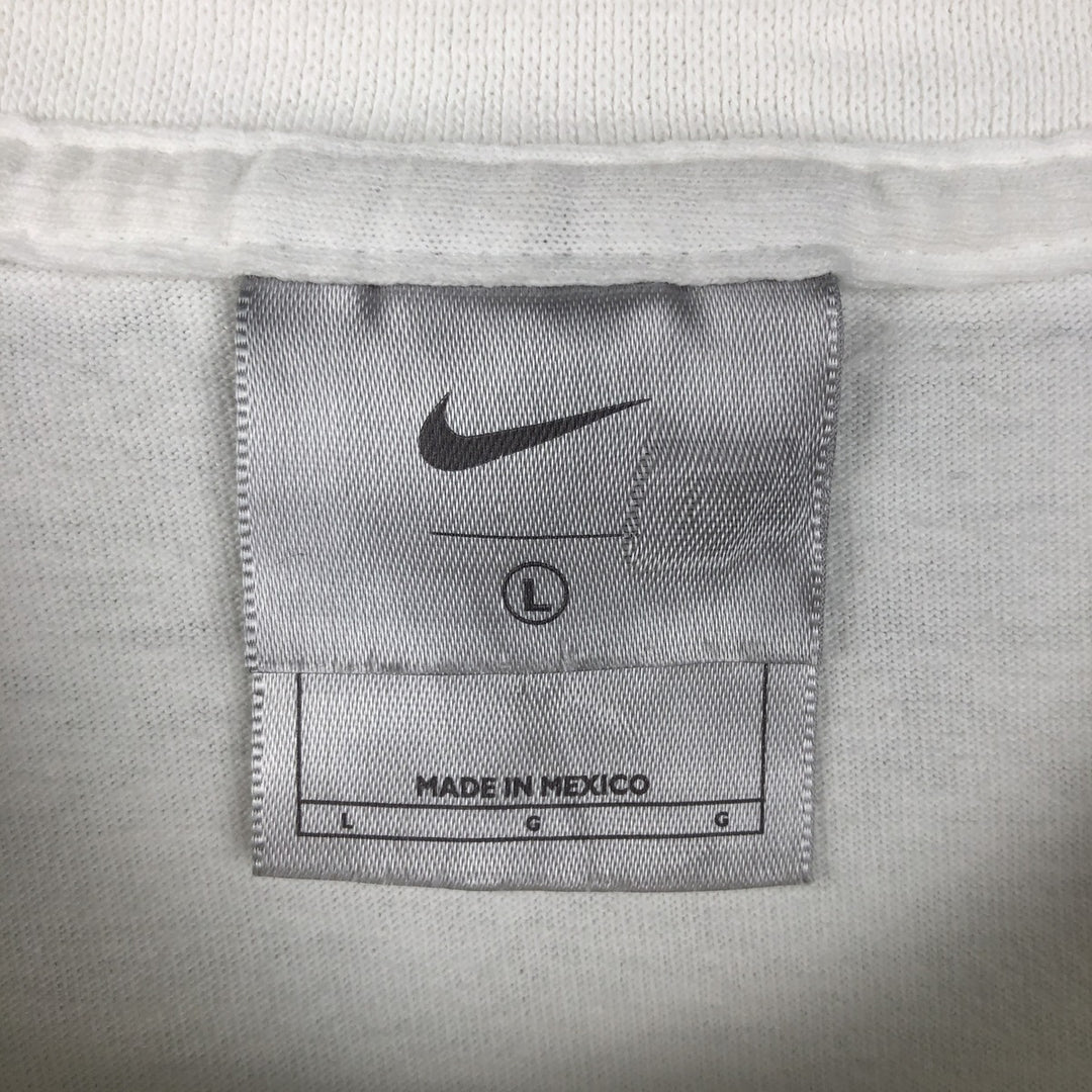Nike Center Logo Long Sleeve T-Shirt, Men's L Size cotton white type Vintage Second Hand