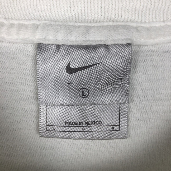 Nike Center Logo Long Sleeve T-Shirt, Men's L Size cotton white type Vintage Second Hand