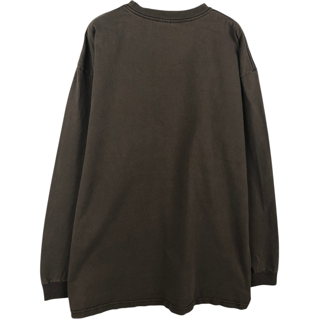 Jansport Brown University College Long-Sleeve T-Shirt, Made in USA, Men's Size XL (approx.) cotton brown type Vintage Second Hand